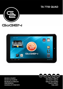 Handleiding GoGEN TA 7750 QUAD Tablet