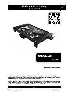 Instrukcja Sencor SBG 108BK Grill stołowy