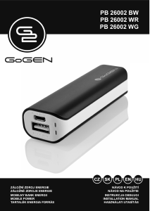 Használati útmutató GoGEN PB 26002 WG Hordozható töltő