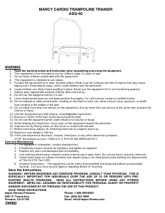 Manual Marcy ASG-40 Trampoline