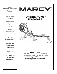 Handleiding Marcy NS-6050RE Roeimachine