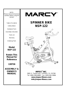 Handleiding Marcy NSP-122 Hometrainer