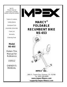 Manual Impex NS-653 Exercise Bike