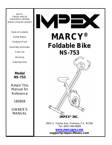 Manual Impex NS-753 Exercise Bike