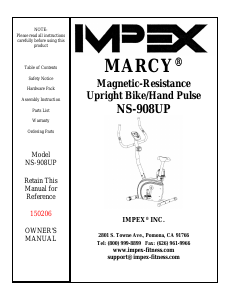 Manual Impex NS-908UP Exercise Bike