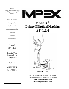 Manual Impex BF-1201 Cross Trainer