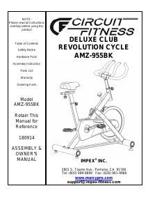 Manual Circuit Fitness AMZ-955BK Exercise Bike