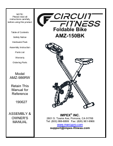 Manual Circuit Fitness AMZ-986RW Exercise Bike