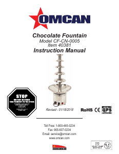 Handleiding Omcan CF-CN-0005 Chocoladefontein