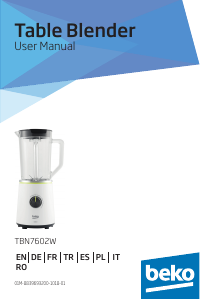 Manuale BEKO TBN7602W Frullatore