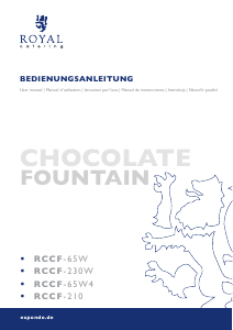 Manuál Royal Catering RCCF-210 Čokoládová fontána
