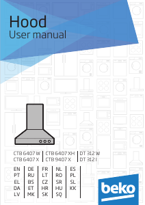 Manuál BEKO CTB 6407 X Odsavač par