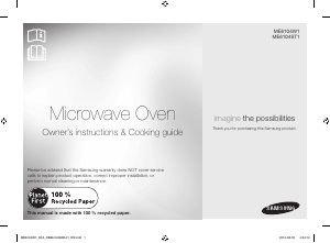 Manual Samsung ME6104W1 Microwave