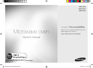 Manual Samsung MS6104W Microwave