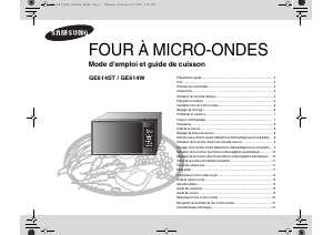 Mode d’emploi Samsung GE614ST Micro-onde