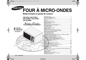 Mode d’emploi Samsung CE137NT/XEF Micro-onde