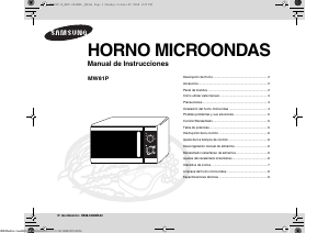 Manual de uso Samsung MW81P Microondas