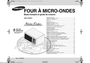 Mode d’emploi Samsung CE117APT Micro-onde