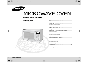 Manual Samsung MW730WA Microwave