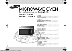 Manual Samsung CS1660ST Microwave