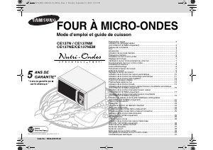 Mode d’emploi Samsung CE137NE-S/XEF Micro-onde