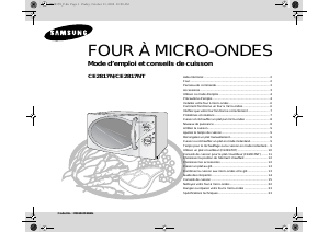 Mode d’emploi Samsung CE2817N Micro-onde