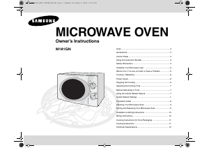 Manual Samsung M181GN Microwave