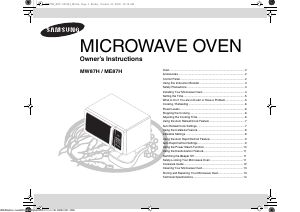 Manual Samsung ME87H-WP Microwave