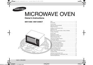 Manual Samsung MW109M-B Microwave