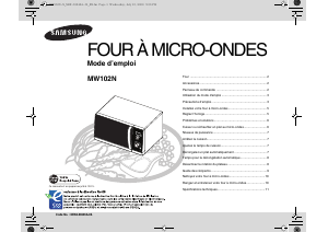 Mode d’emploi Samsung MW102N Micro-onde