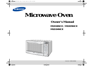 Manual Samsung M1D34NCE Microwave