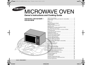 Manual Samsung CE1031DAT Microwave
