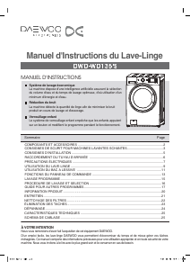 Mode d’emploi Daewoo DWD-WD1352E Lave-linge