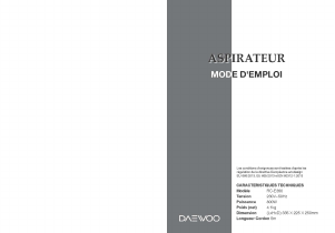 Mode d’emploi Daewoo RC-E360 Aspirateur