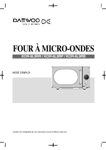 Mode d’emploi Daewoo KOR-6L9RP Micro-onde