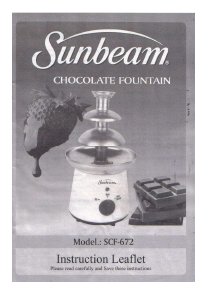 Manual Sunbeam SCF-672 Chocolate Fountain