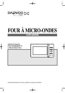 Mode d’emploi Daewoo KOR-9A8RB Micro-onde