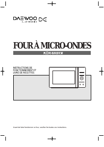 Mode d’emploi Daewoo KOR-9A8RM Micro-onde