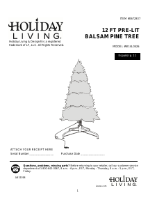 Manual Holiday Living W14L0426 Christmas Tree
