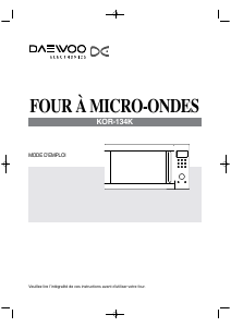 Mode d’emploi Daewoo KOR-134K Micro-onde