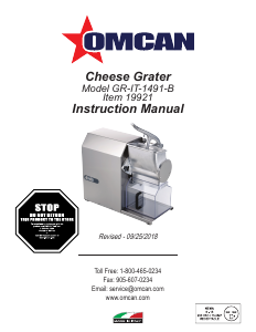 Manual Omcan GR-IT-1491-B Cheese Grater