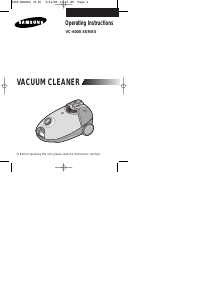 Manual Samsung VC-6016V Vacuum Cleaner