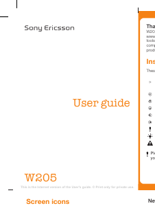 Manual Sony Ericsson W205 Mobile Phone