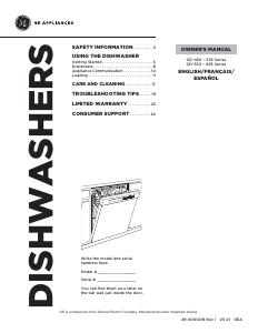 Manual GE GDT635HSRSS Dishwasher