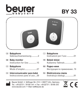 Manuale Beurer BY 33 Baby monitor