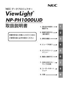 説明書 日本電気 NP-PH1000UJD プロジェクター