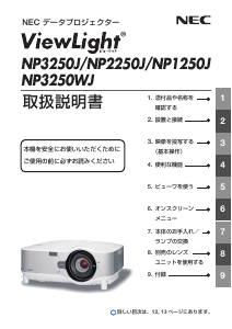 説明書 日本電気 NP2250J プロジェクター