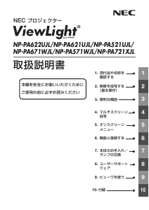 説明書 日本電気 NP-PA521UJL プロジェクター