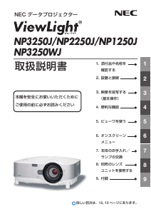 説明書 日本電気 NP1250J プロジェクター