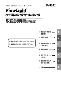 説明書 日本電気 NP-VE282XJD プロジェクター